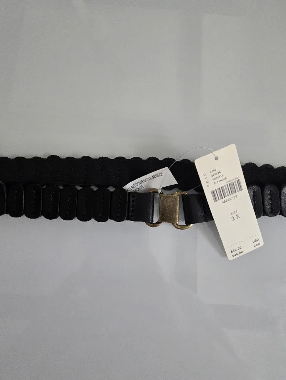 Black Elastic With Antique Gold Clasp